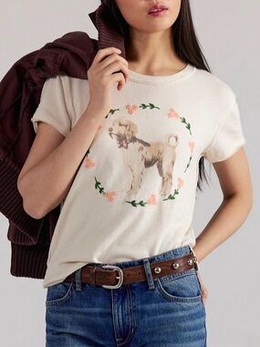 Free People We the free Fur Friend Tee Sz L